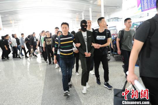 警方跨省押回嫌疑人。 嘉兴公安提供 摄