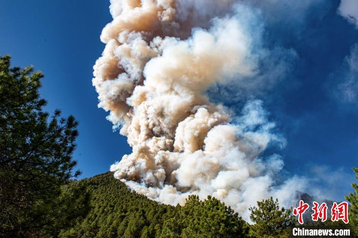 西藏林芝市巴宜区发生山火消防救援力量正在参与救援